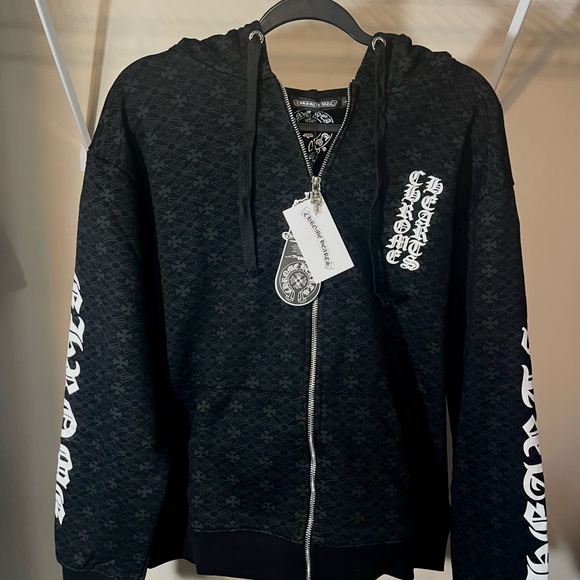 Chrome Hearts Black and White Zip Up - Size Large